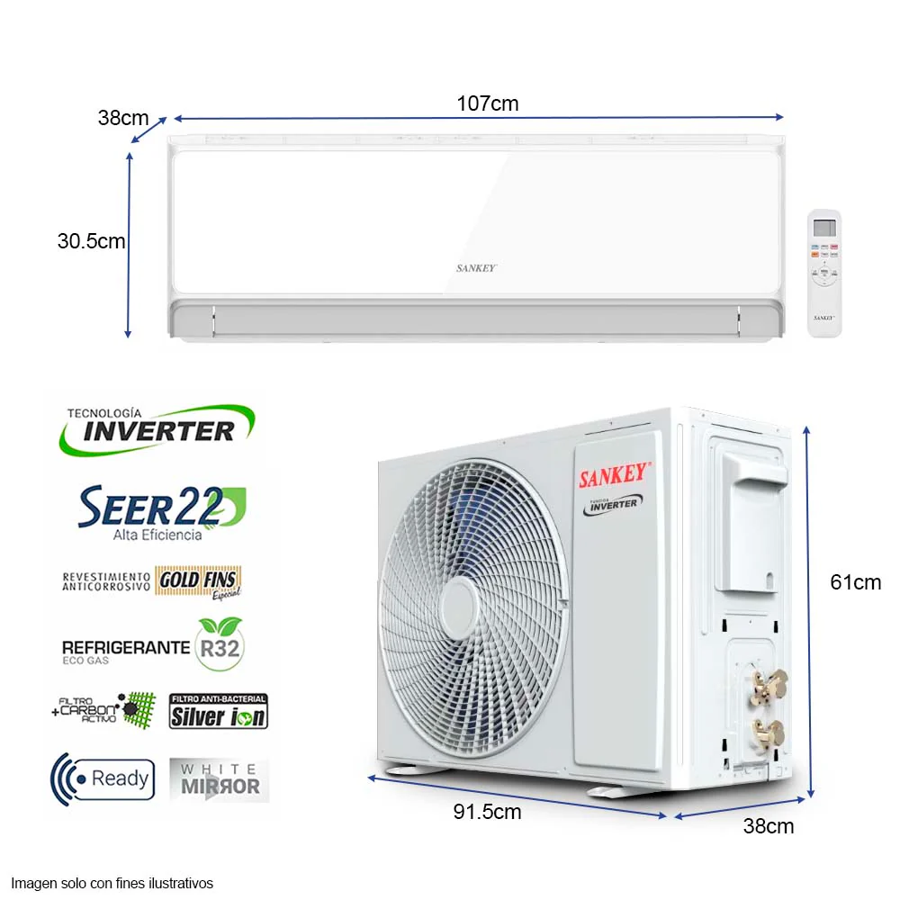 Aire acondicionado Split 18000BTU ES18IH5WW Sankey inverter Wi-Fi - Image 2