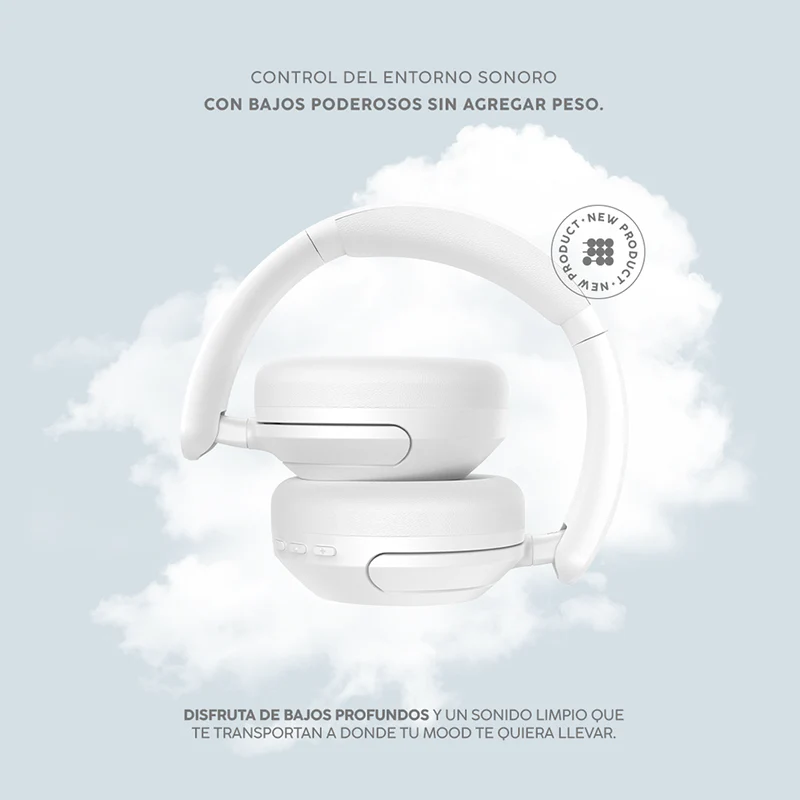 Audífonos inalámbricos Over-Ear, CT-PWANC7, Cubitt, Bluetooth 5.4 ANC, blanco - Image 4