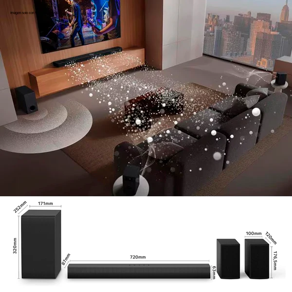 Barra de sonido S60TR LG 440W 5.1 canales dolby audio Rear Speakers. - Image 5