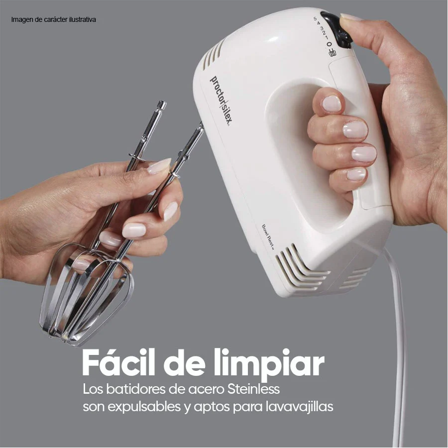 Batidora manual PS62509R Protor Silex 100W 5 velocidades color blanco - Image 3