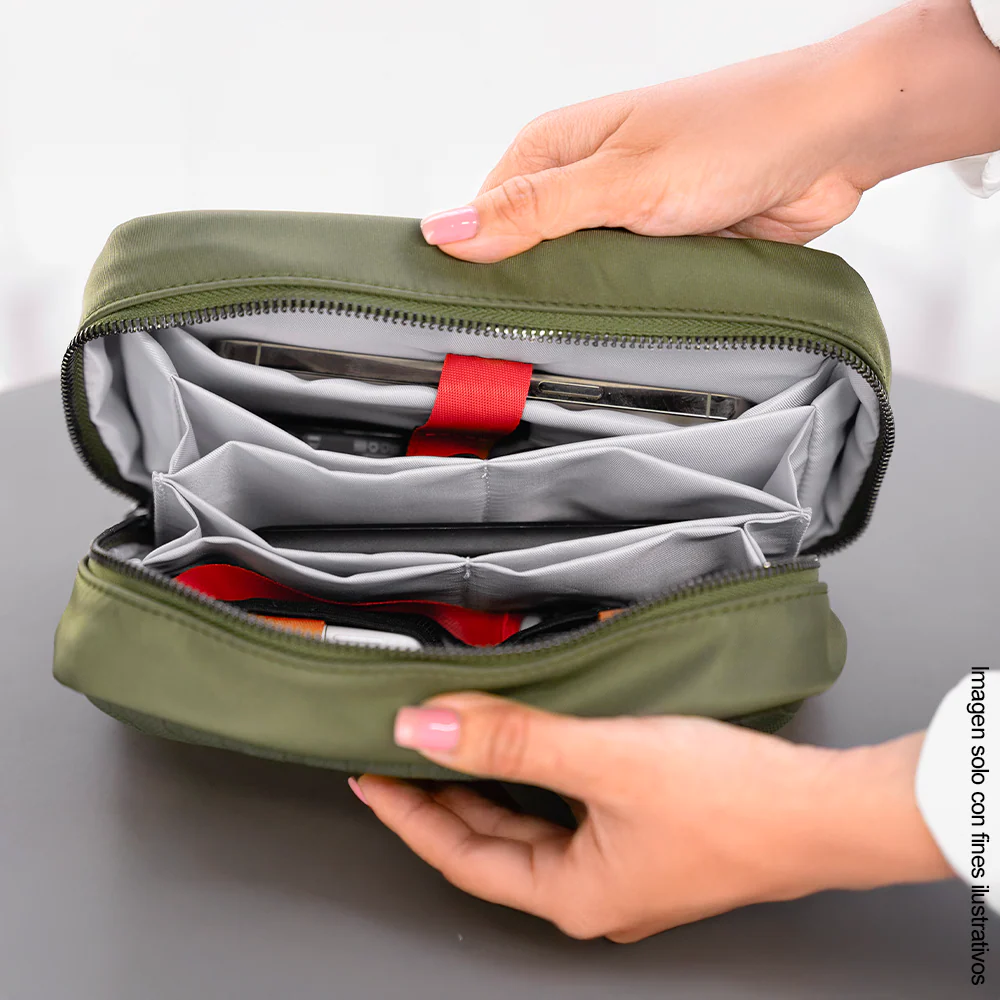 Bolso organizador para accesorios tecnológicos KTO-750  Klip color verde oscuro - Image 3