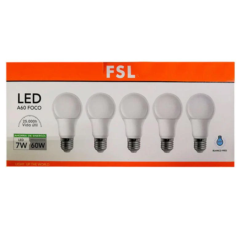 FSL  BOMBILLO LED LUZ BLANCA 5W / A60 6500K FSL