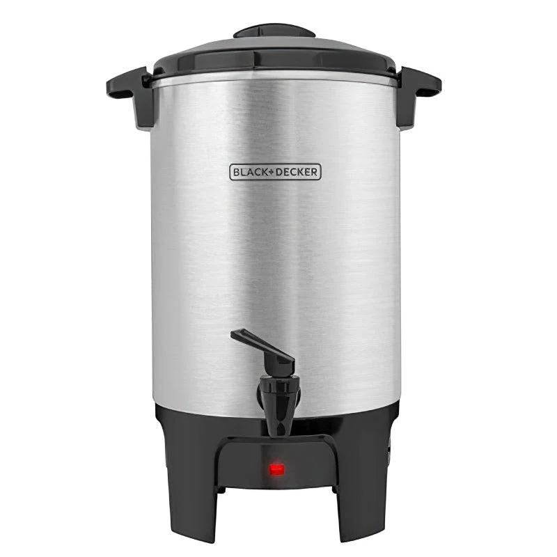 BLACK & DECKER CAFETERA PERCOLADOR 30 TAZAS CMU3000 ACERO INOXIDABLE TANQUE DE ALU