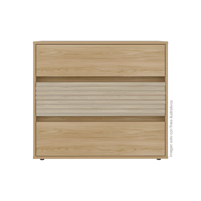 Cajonera WANDA CFR 12493 color Fresno Europeo + Roble natural, 3 cajones. - Image 2