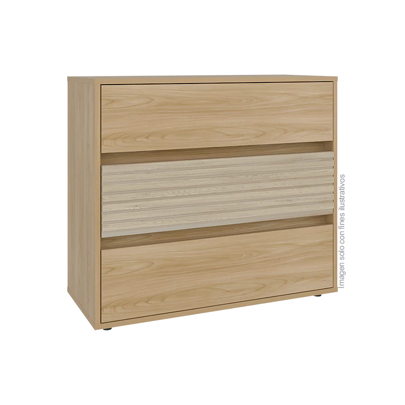 Cajonera WANDA CFR 12493 color Fresno Europeo + Roble natural, 3 cajones. - Image 3