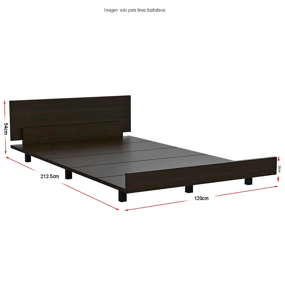 Cama baja Kaia CWM 3875 color wengue - Image 4