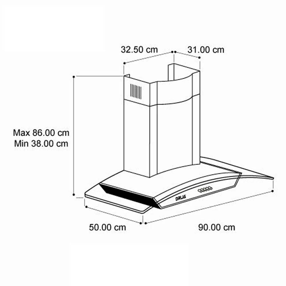 Extractor de grasa 36" campana pared GALAXY 90 DRIJA - Image 2