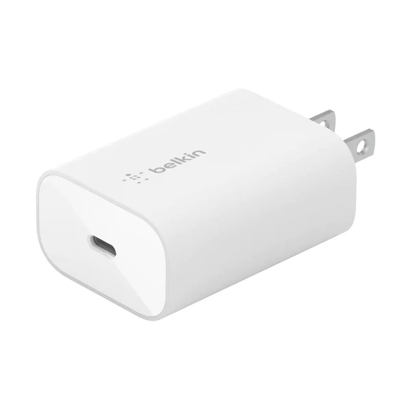 Cargador de pared BELKIN 25w USB-C PD PPS (APPLE - SAMSUNG)