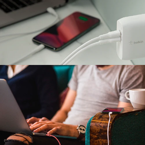 Cargador de pared dual USB-C PD GaN de 68W BELKIN - Image 3