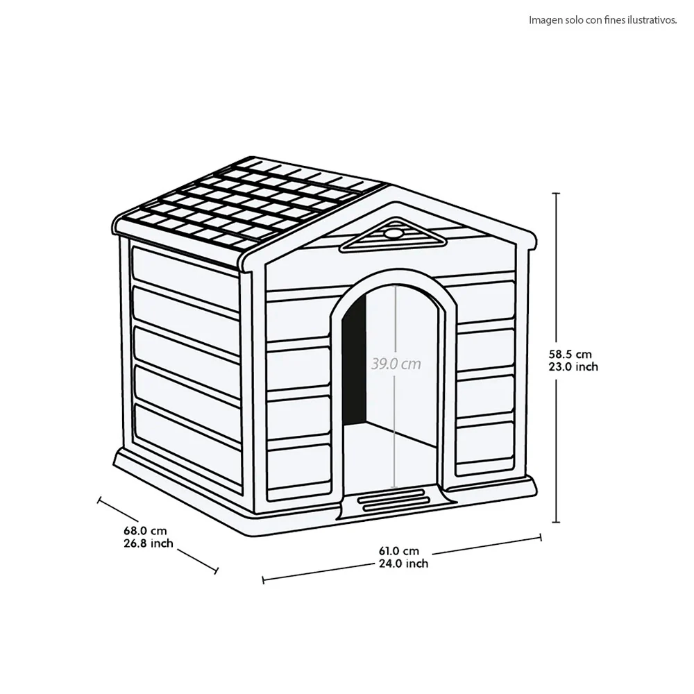 Casa para perro 14419-XP color Terracota, diseño compacto - Image 2