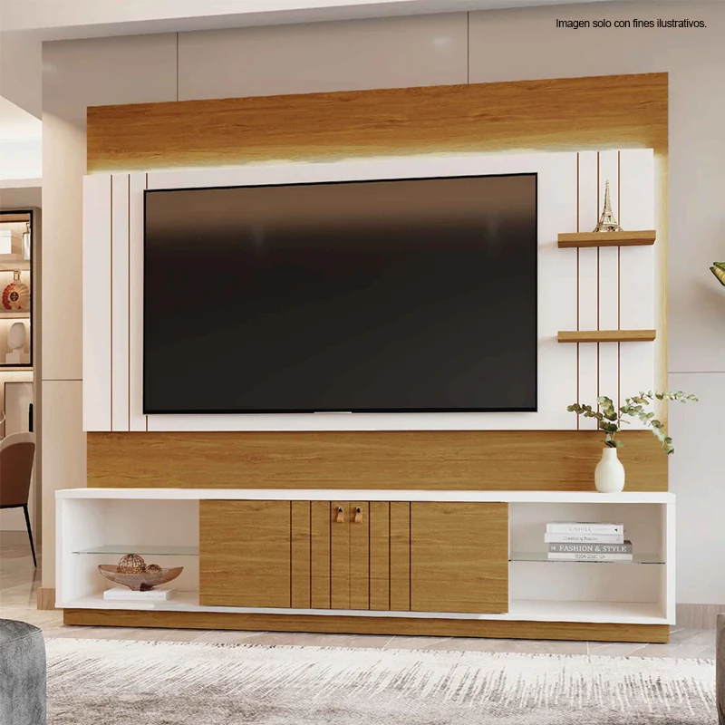 Centro de entretenimiento Home Guaiba, para TV hasta 65", color Off White / almendra - Image 4