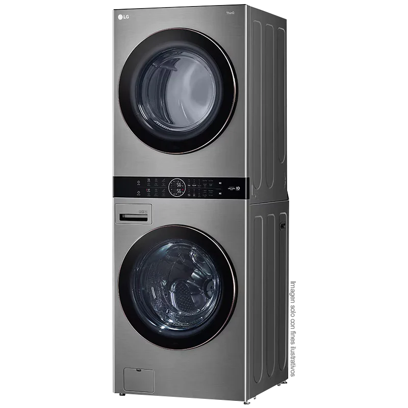 Centro de lavado eléctrico 22Kg WK22VS6PE LG, color silver, motor inverter, conectividad ThinQ
