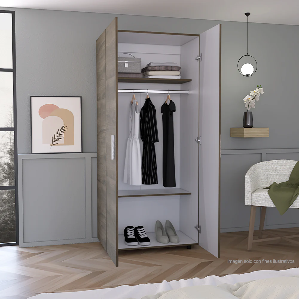 Closet hogar CBB 8136 color bellota - blanco