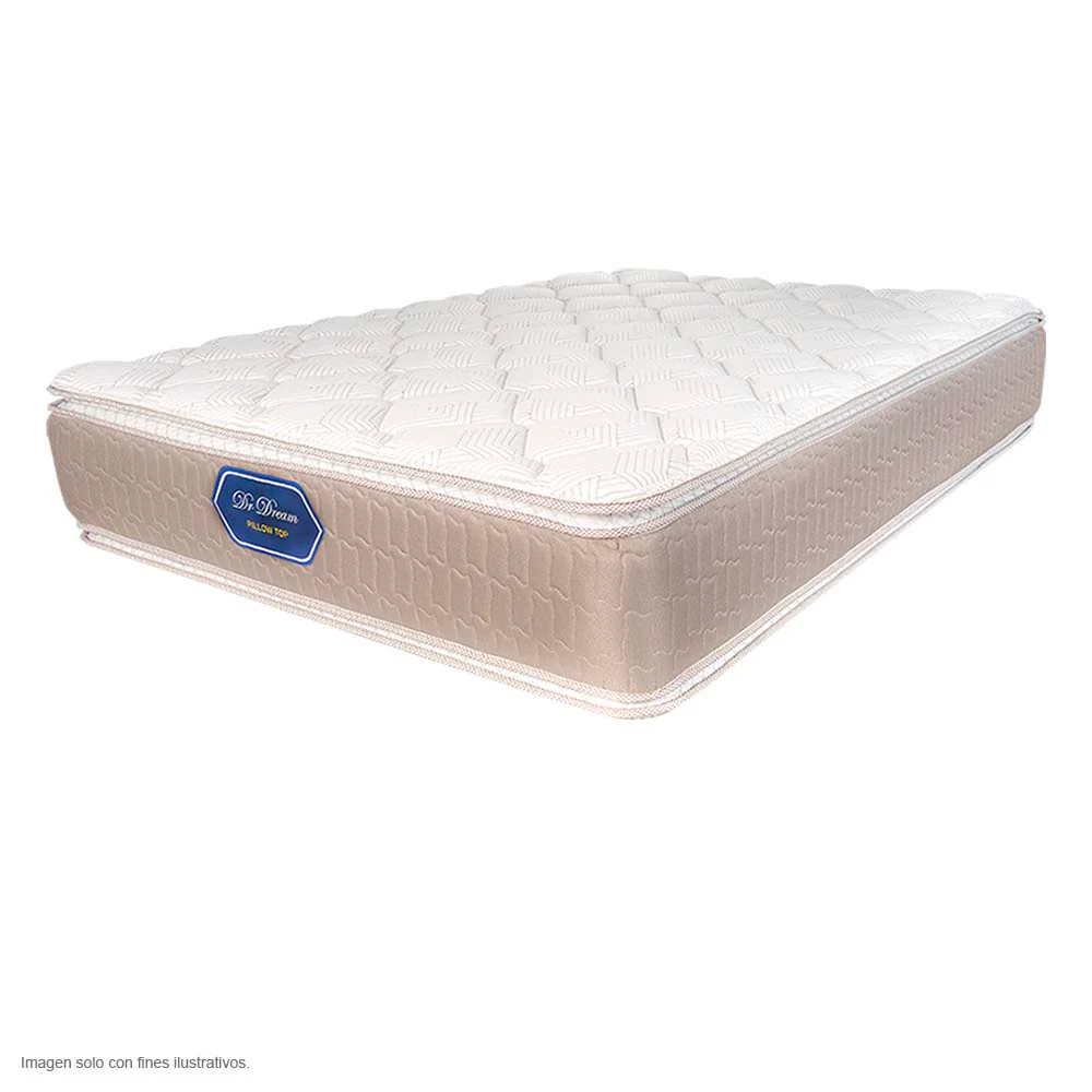 Colchón Pillow Top King 486 resortes fibra sintetica Dr.Dream