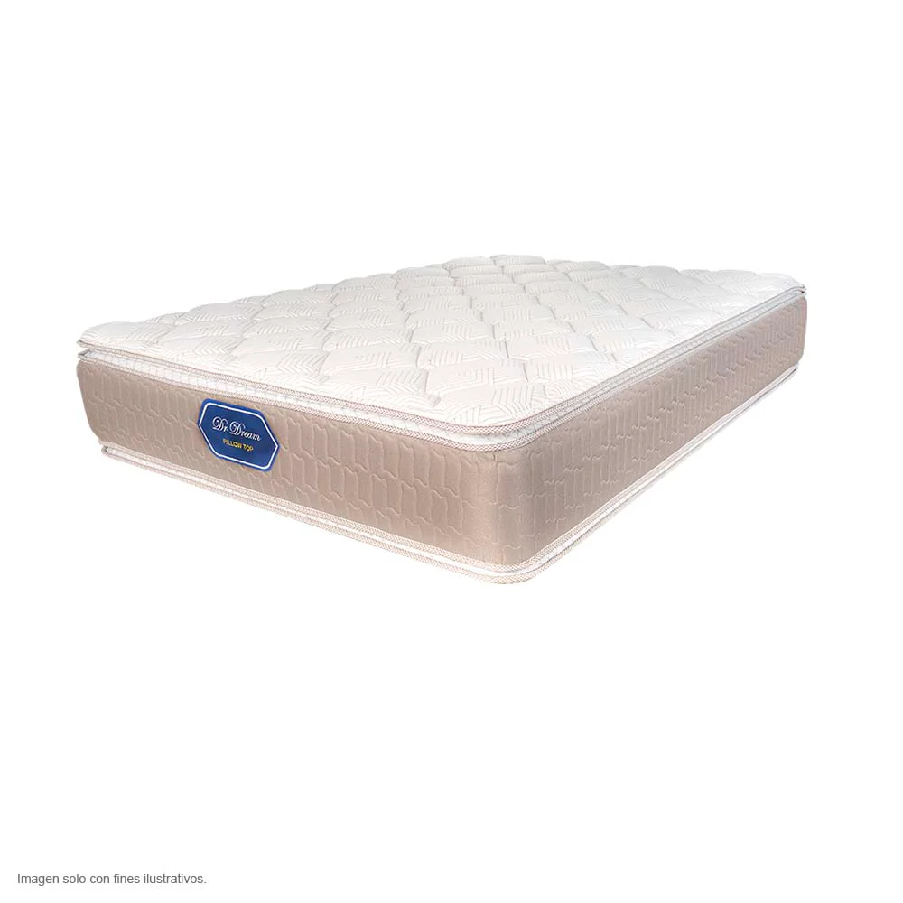 Colchón Pillow Top Full 330 resortes, composición en fibra sintética. Dr.Dream