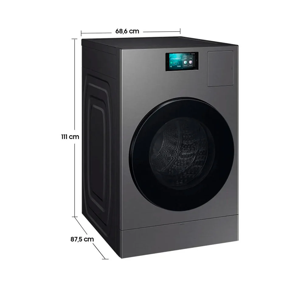 Lavadora y secadora WD26DB8995BZAP eléctrica 26kg de lavado y 15 kg de secado Samsung de carga frontal color gris - Image 4