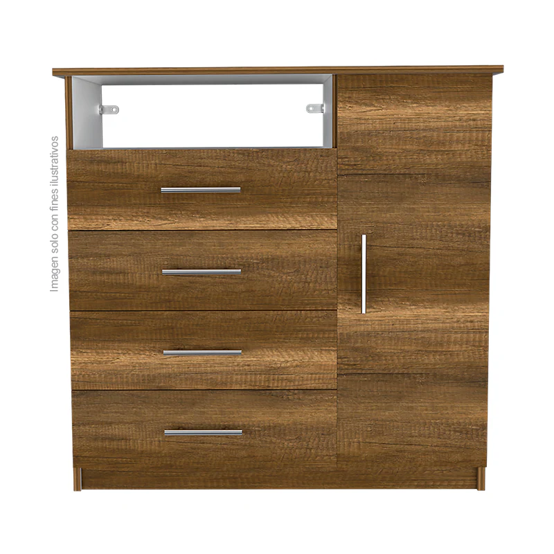 Cómoda Perú CCB 7060 4 cajones + 1 puerta abatible espacio para colgar ropa - Image 6