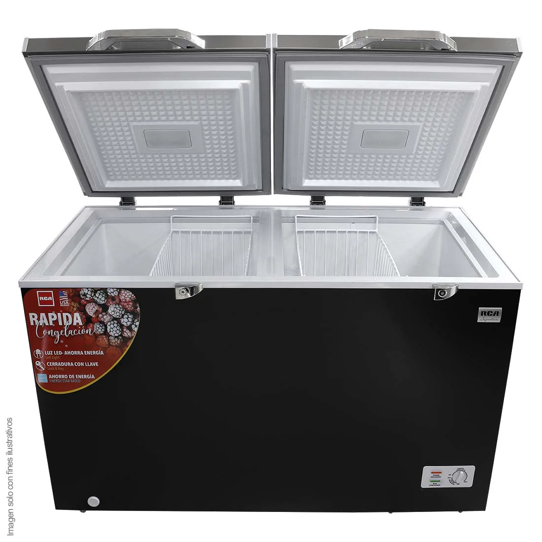 Congelador Horizontal 15pc RCSF152DA RCA luz LED cierre con llave , 2canastas de alambrón - Image 2