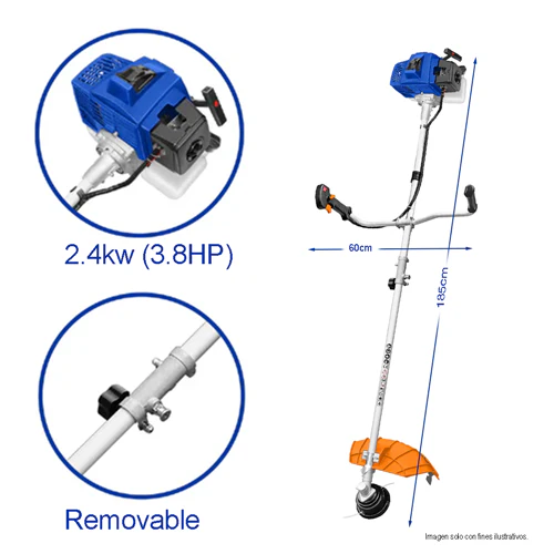 Desmalezadora Modelo WGM2562 62cc motor 2 tiempos. Enfriado por aire a gasolina. 2.4KW(3.8HP) - Image 2