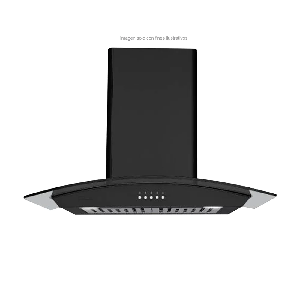 Extractor de grasa 29" (75cm) Galaxy 76 Black Drija, 2 chimeneas, 2 filtros de acero inoxidable, 1 filtro de carbón activo, extracción de 500MHC, 3 velocidades.