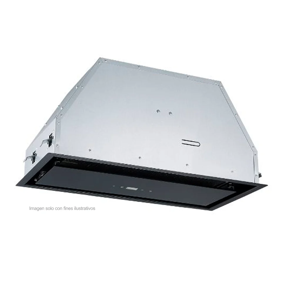 Extractor de grasa empotrable 23"(59,8cm) Sottile 60-B. Drija, vidrio negro recirculante, panel pantalla digital, temporizador automático 3 velocidades.