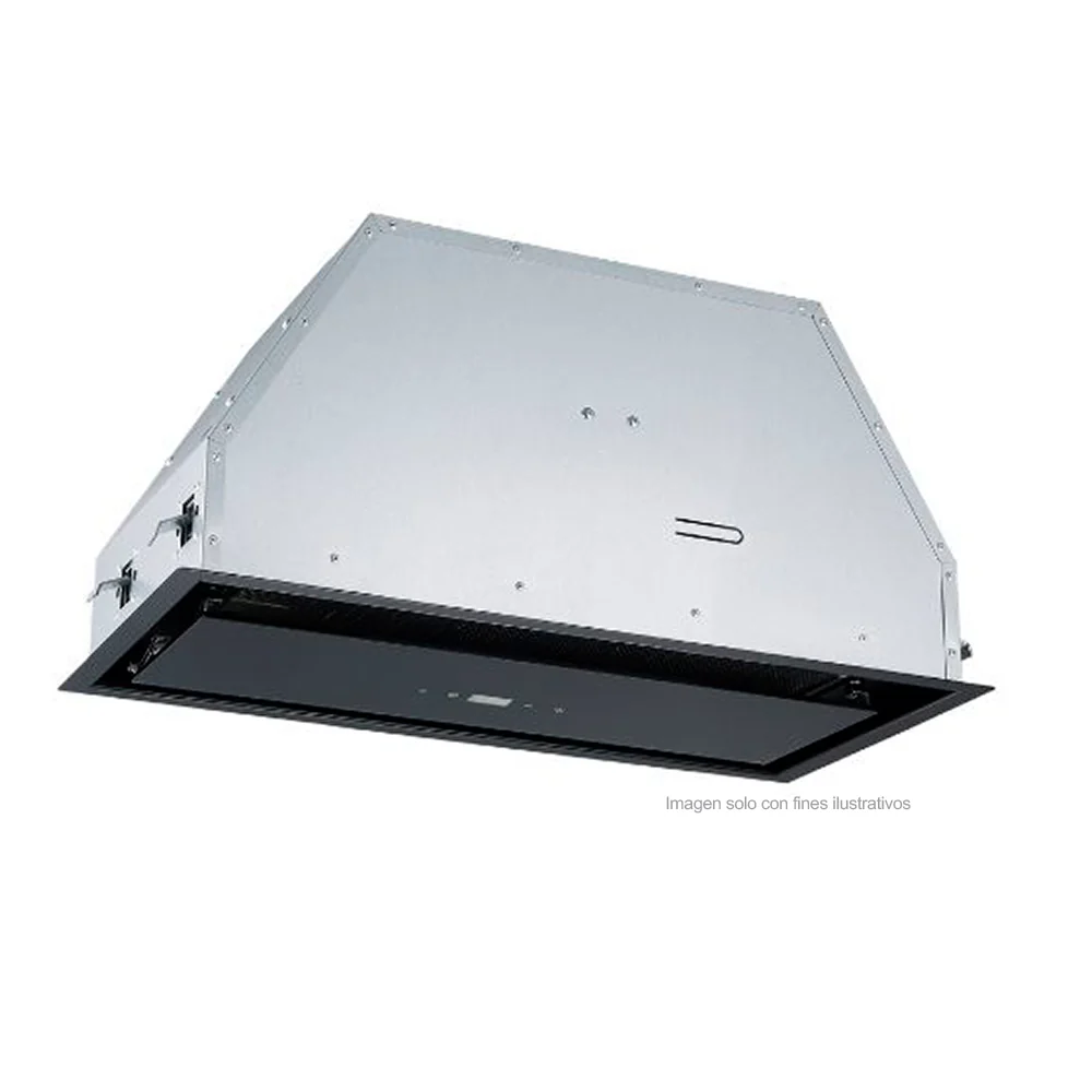 Extractor de grasa empotrable 33" Sottile 90-B. Drija, vidrio negro recirculante, panel pantalla digital, temporizador automático 3 velocidades
