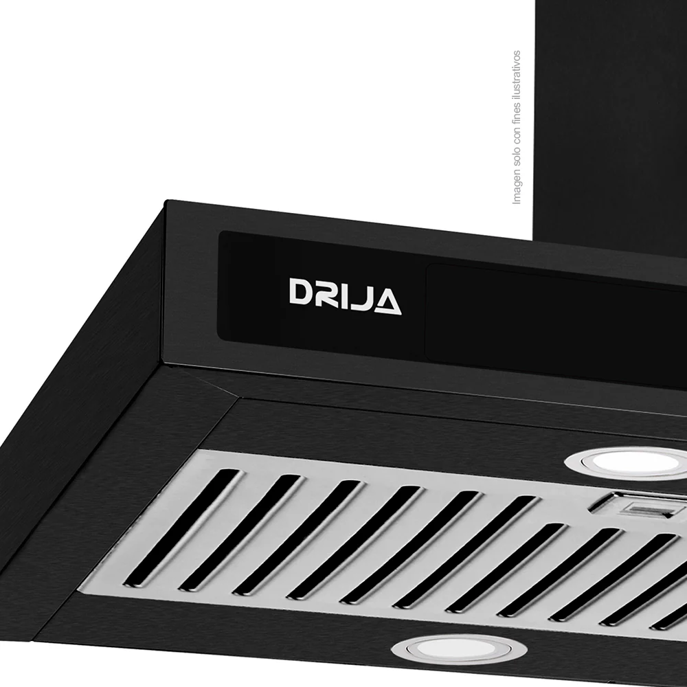 Extractor de grasa 75.8cm, Quadrato Isla 76 Black Drija, color negro, 650MCH de extracción, voltaje 110V / 60hz - Image 2