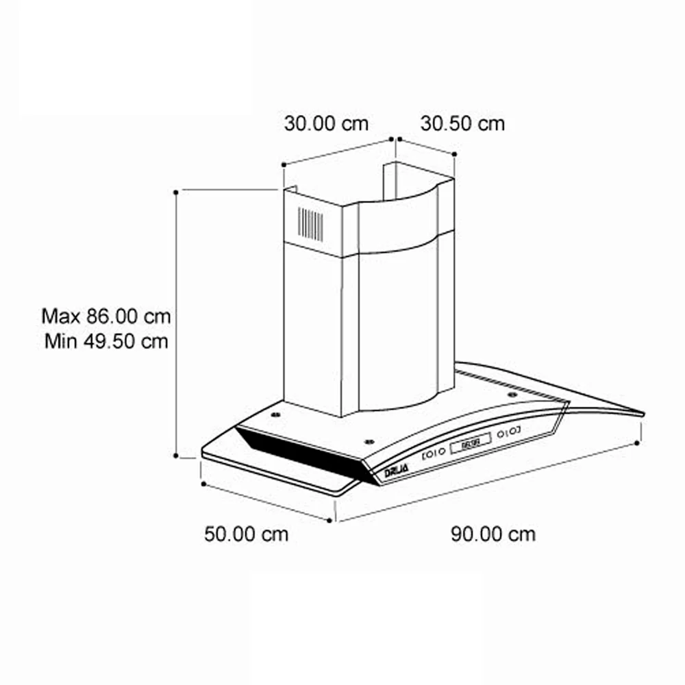 Extractor de grasa 36" campana pared prisma touch 90 DRIJA filtros de aluminio - Image 4