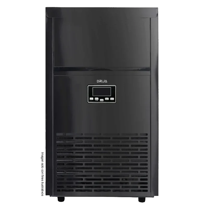Fabricador de hielo FH45- Black | Drija, acero inoxidable Capacidad 45kg, forma de hielo cubos cuadrados producción continua. - Image 2