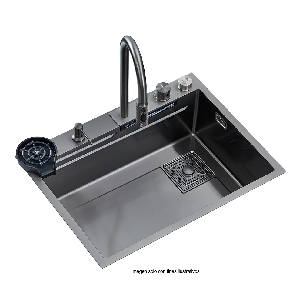 Fregador de 84cm de lujo Drija, modelo Siena, acero inoxidable satinado 304. - Image 2
