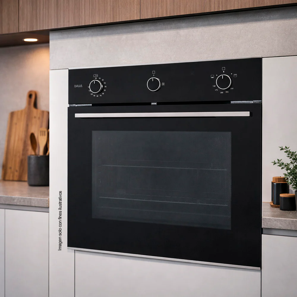 Horno a gas empotrable, EUROPA 60 Acero inoxidable S304 | frente de vidrio ahumado Capacidad de 72litros / 2.54pc 2 quemadores independientes. - Image 2
