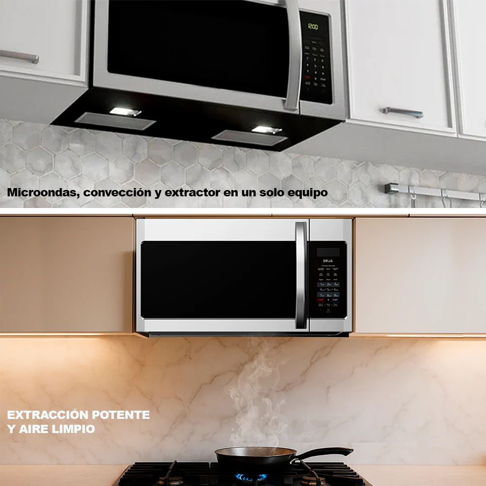Horno microondas empotrable de convección con extractor, 42 litros, VARENNA 42L-I, Drija, 75.9 cm - Image 3