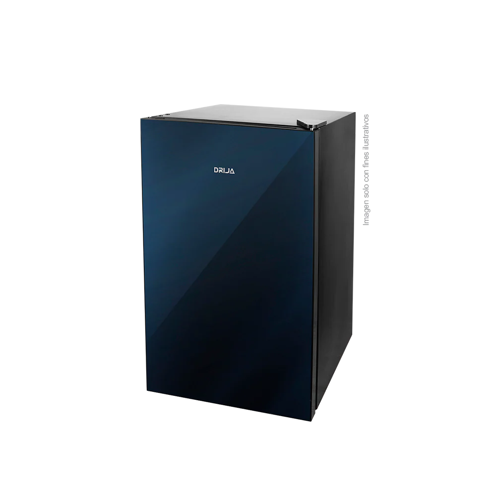 Nevera ejecutiva 3.2pc Mirror-3 Drija, acabado de puerta espejo azul vidrio templado, voltaje 115V - 60Hz, 7 niveles de enfriamiento, puerta reversible - Image 2