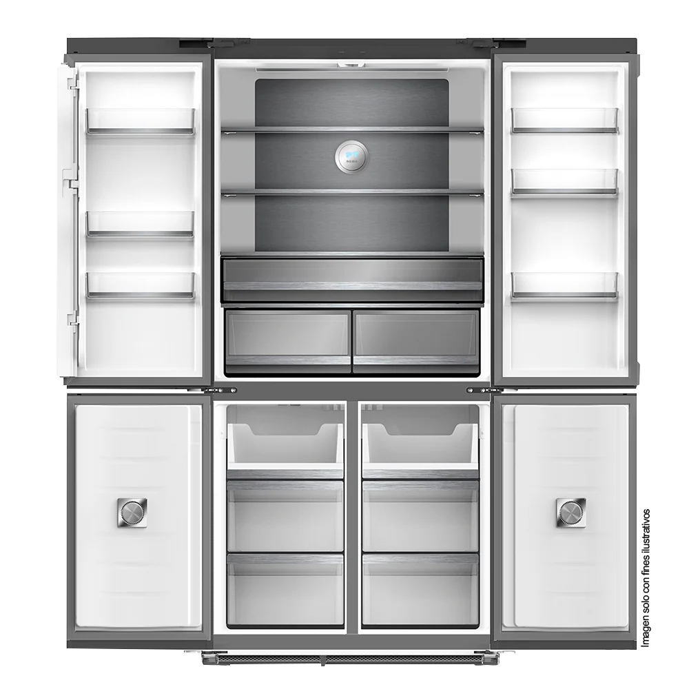 Refrigerador y congelador empotrable 18.4pc, DARK-I 18CD4P Drija, color acero negro pulido mate, Control digital, iluminación LED, compresor inverter - Image 2