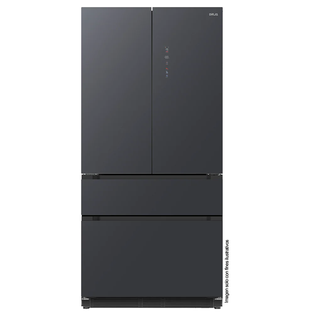 Refrigeradora y congelador empotrable 18,1pc DARK-I 18FD4P, Drija, inverter , 115V /60Hz, color negro pulido mate.