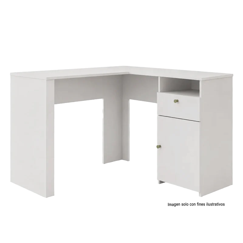 Escritorio FLORA color Branco Fosco, diseño contemporáneo. - Image 2