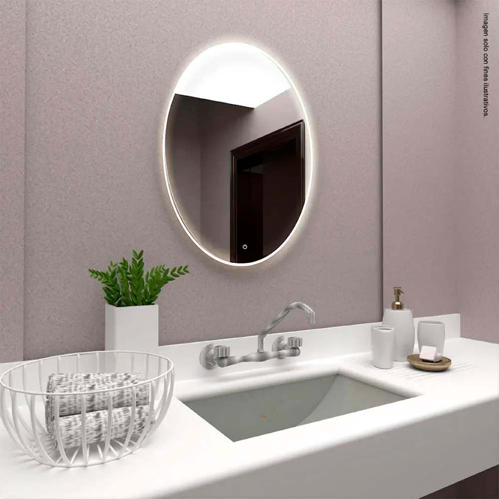Espejo ovalado Napoli 45 x 60 cm EN40019L con cinta LED