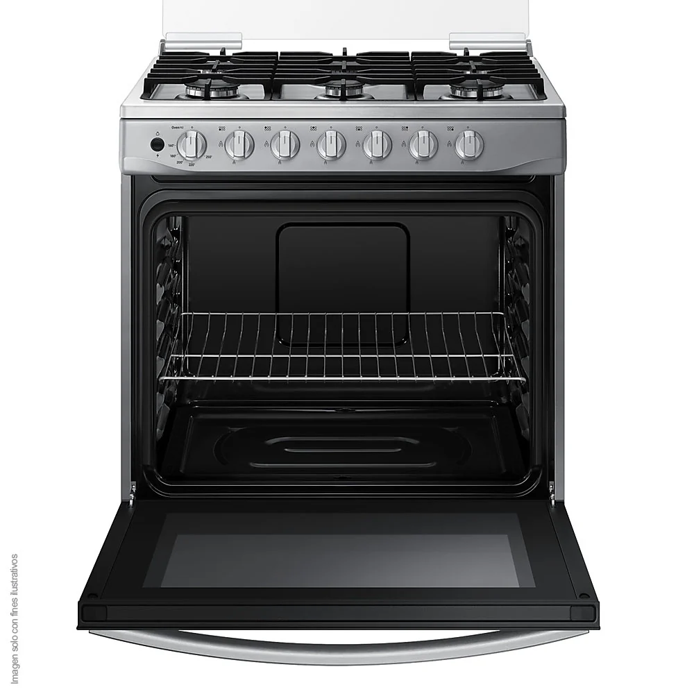 Estufa a gas 30" NX52D3000MV/AX Samsung 6 quemadores, acero inoxidable y parrillas de hierro fundido, tapa de vidrio. - Image 4
