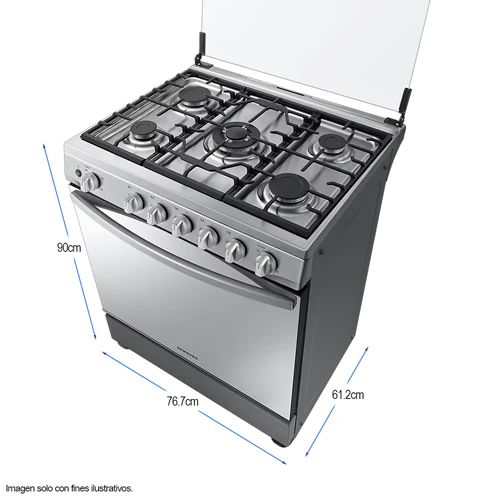 Estufa a gas 30" 5 quemadores NX52T7522LS/AP Samsung de acero inoxidable triple quemador - Image 4
