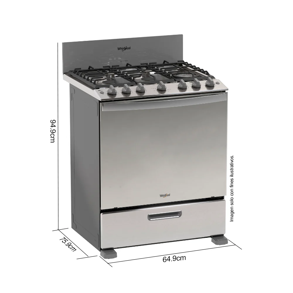 Estufa a gas 30" LWFR5050S Whirlpool, Horn con AirFryer - Image 5