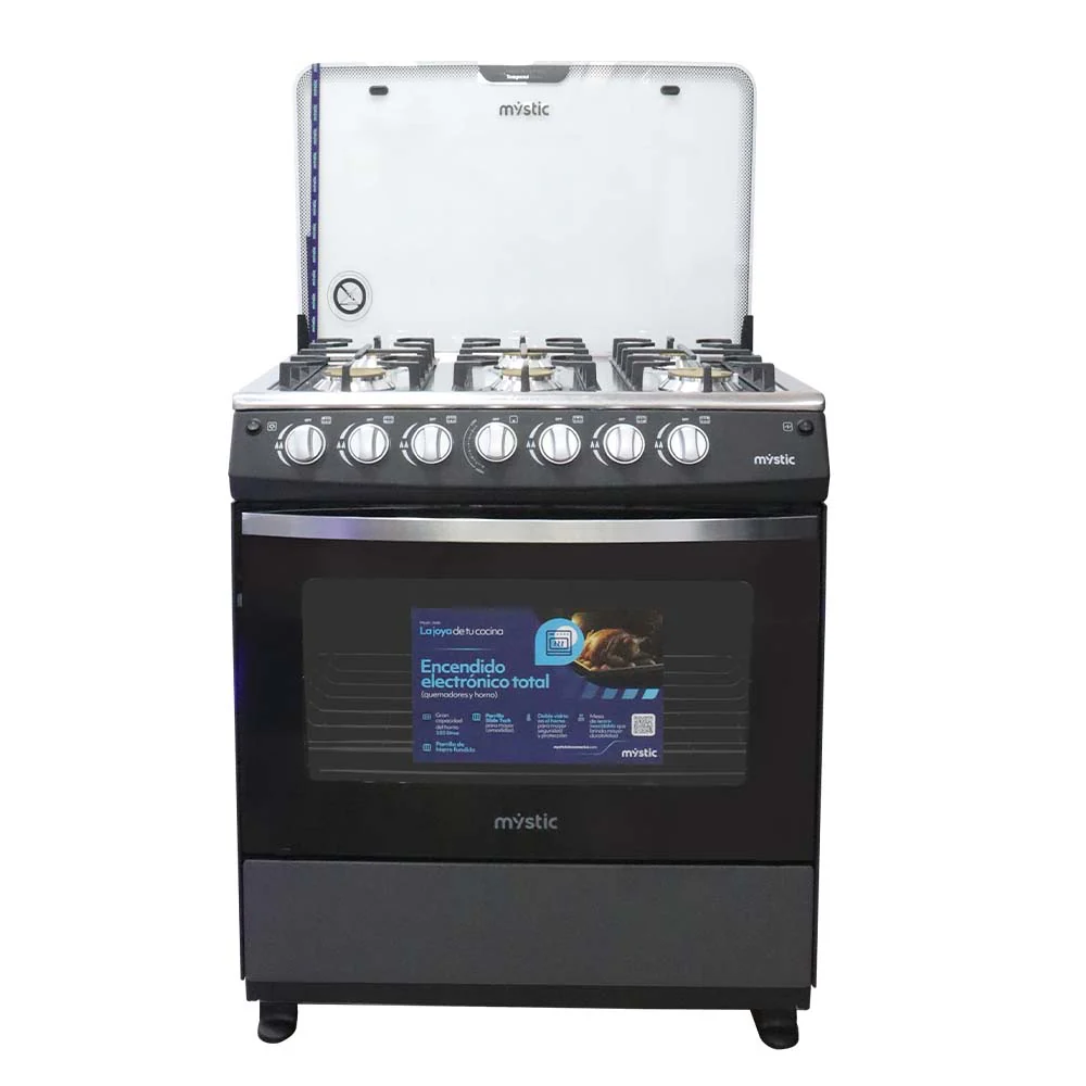 Estufa a gas 30" MY-ST6Q760-PHEL-GY Jade, 6 quemadores Mystic