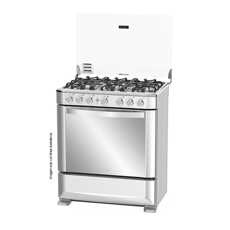 Estufa a gas de 30" (76cm) EMA7620FX0 Mabe, 6 quemadores, encendido electrónico por botón, parrillas de hierro fundid, horno de 109.83 litros - Image 4