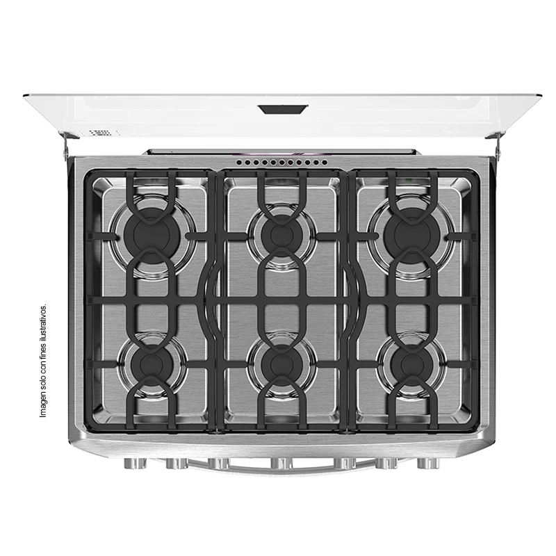 Estufa a gas de 30" (76cm) EMA7620FX0 Mabe, 6 quemadores, encendido electrónico por botón, parrillas de hierro fundid, horno de 109.83 litros - Image 5
