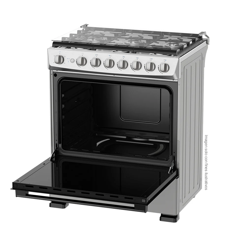 Estufa a gas de 30" NE-7774TVDM Nisato, 6 quemadores, acero inoxidable, encendido eléctrico. - Image 3