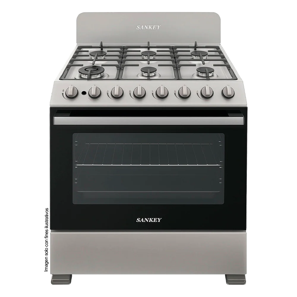 Estufa de 30" LYRA S6 Sankey, 6 quemadores encendido eléctrico, acero inoxidable
