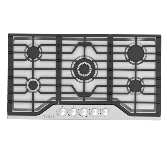 Estufa empotrable a gas de 36" RCBS36SS, acero inoxidable 304, parrillas super gruesas de acero fundido, quemadores de bronce con aluminio. - Image 2