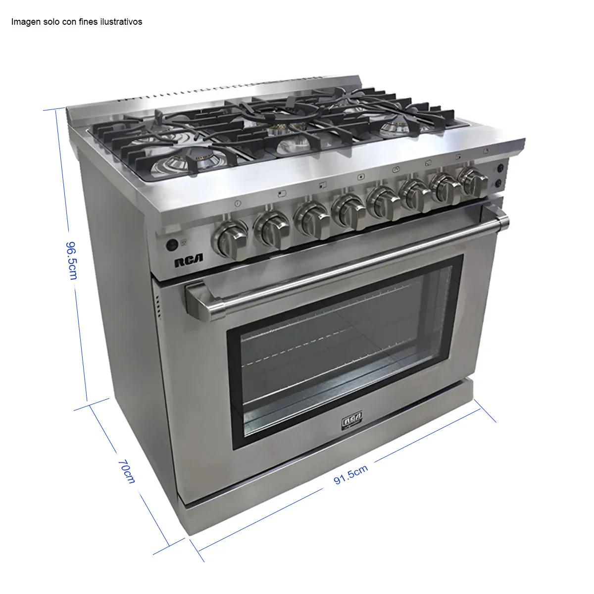 Estufa industrial de 36" RCCC960 Serie ICON RCA de 5 quemadores Horno XL - Image 3