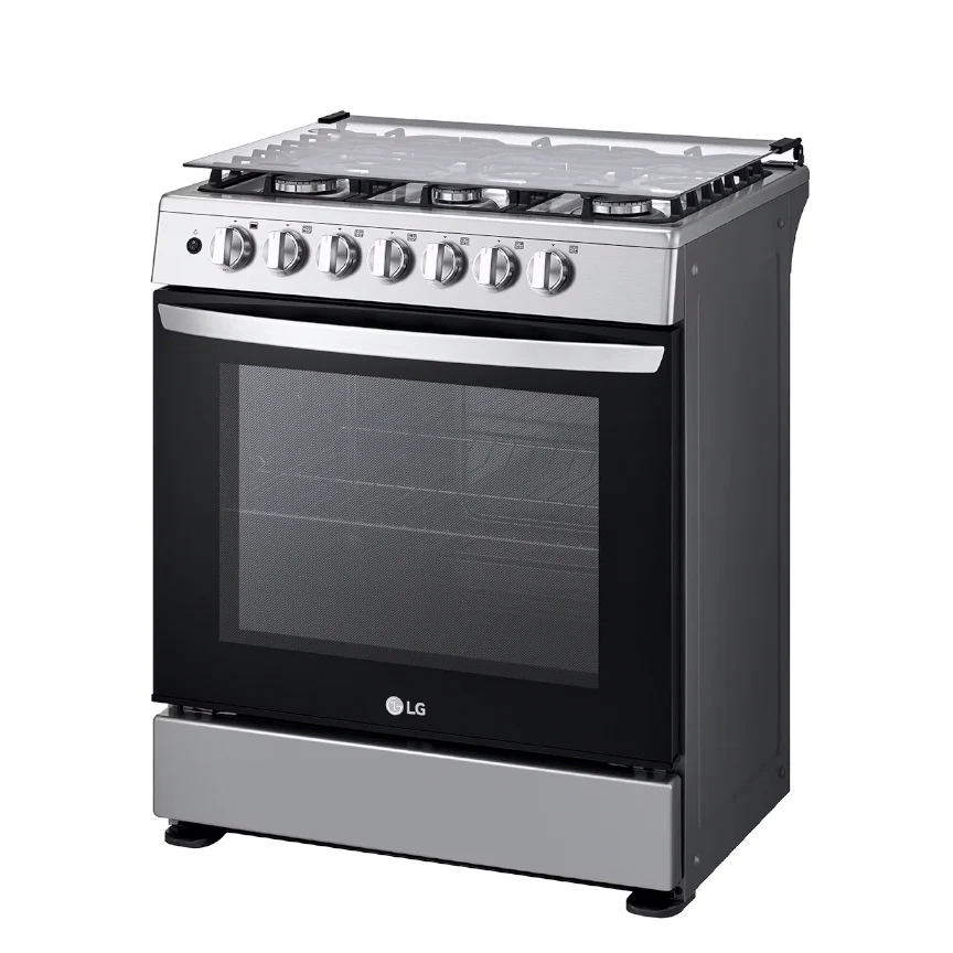 Estufa LRGZ5253S LG a gas 30" encendido automático 6 quemadores horno 5.2pc.