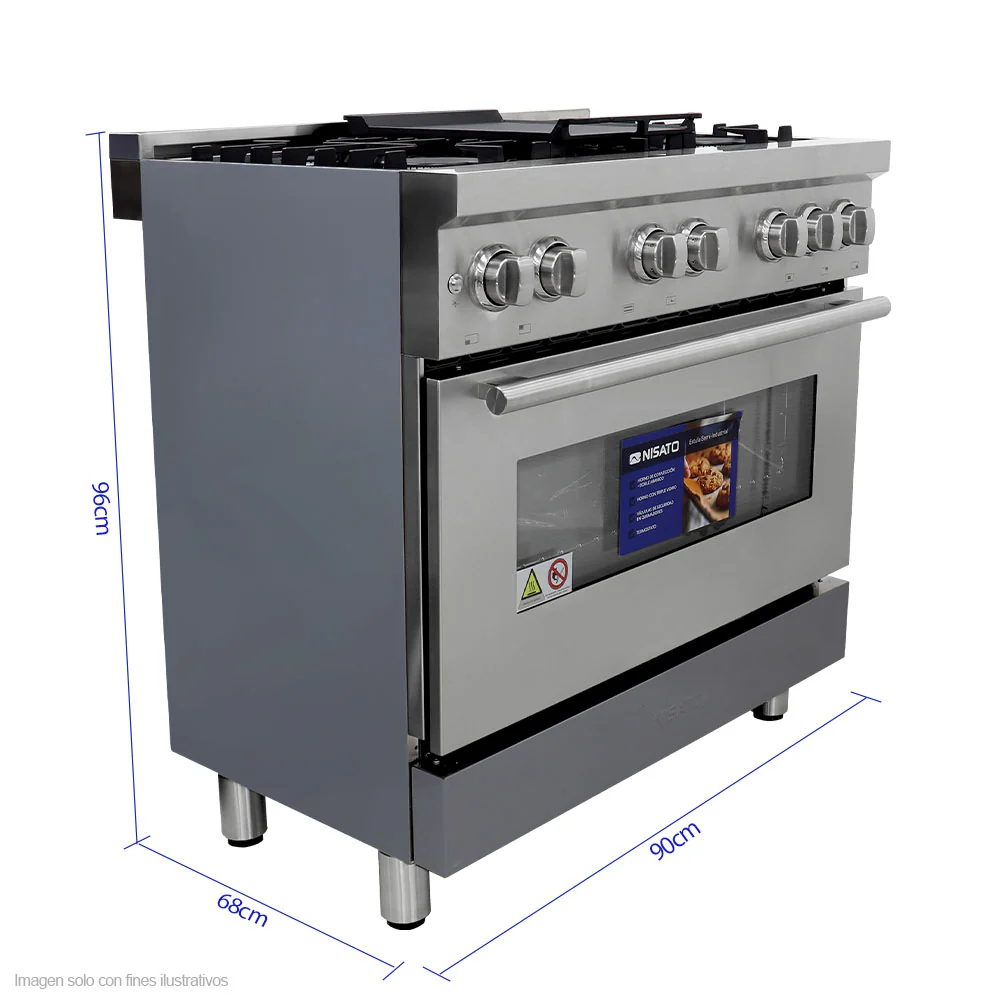 Estufa Semi- industrial de 36" NPX-9076RS7 Nisato, acero inoxidable encendido eléctrico - Image 2