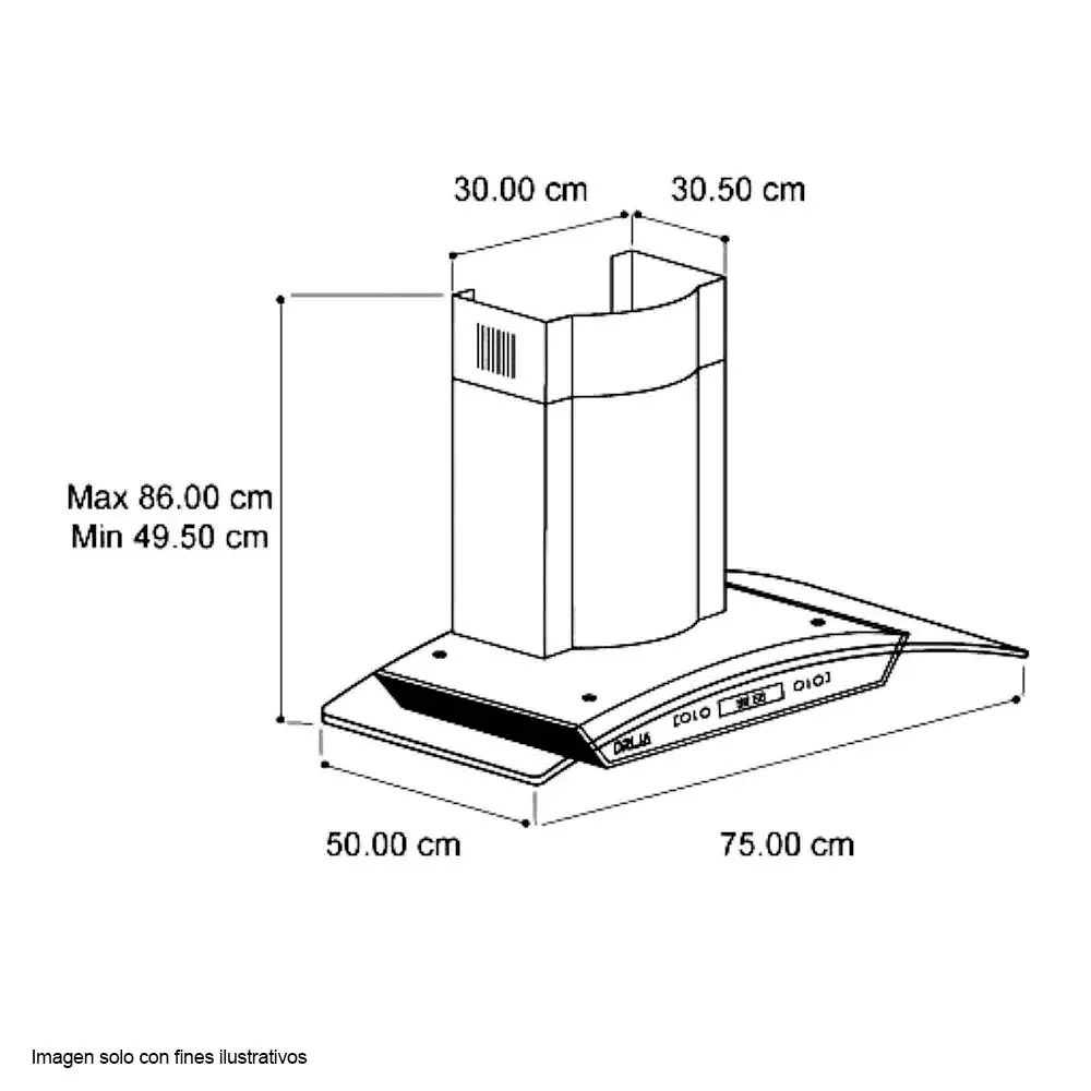 Extractor de grasa 30" DRIJA PRISMA TOUCH 76 filtro de aluminio - Image 6